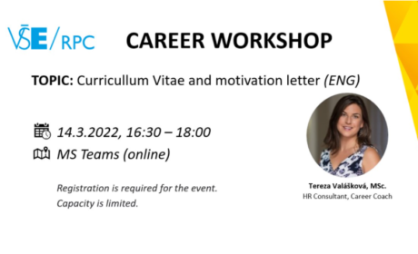 Workshop: Curricullum Vitae and motivation letter /14. 3./